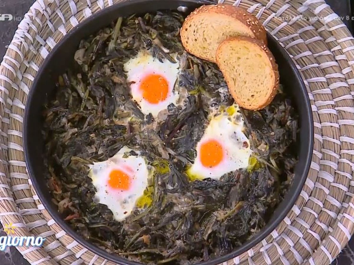Τσιγαριαστά χόρτα με αυγά