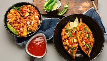 Γλυκοπατάτες γεμιστές με ρεβύθια