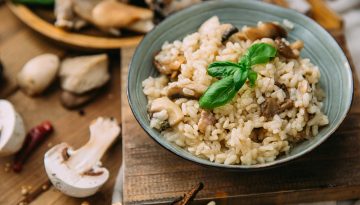 Ριζότο με πράσο και μανιτάρια